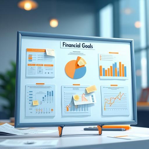 Tablero con metas financieras